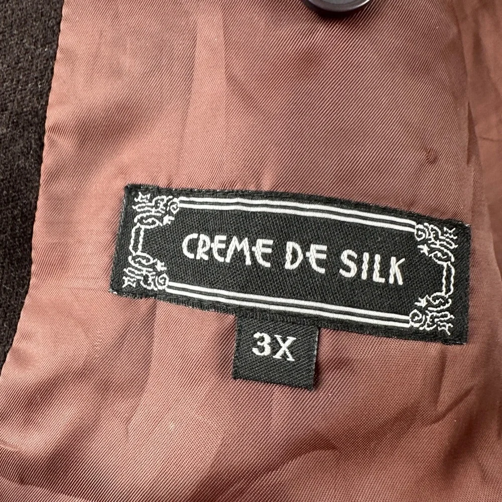 Creme De Silk Blazer Mens 3X Brown Velvet Cotton Sport Coat Two Button Formal‎